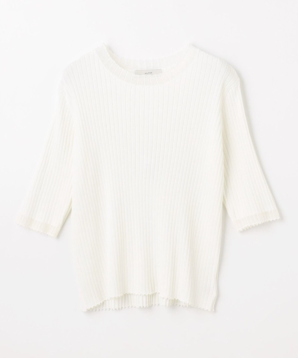 ANY L ポイントシアーリブニット 