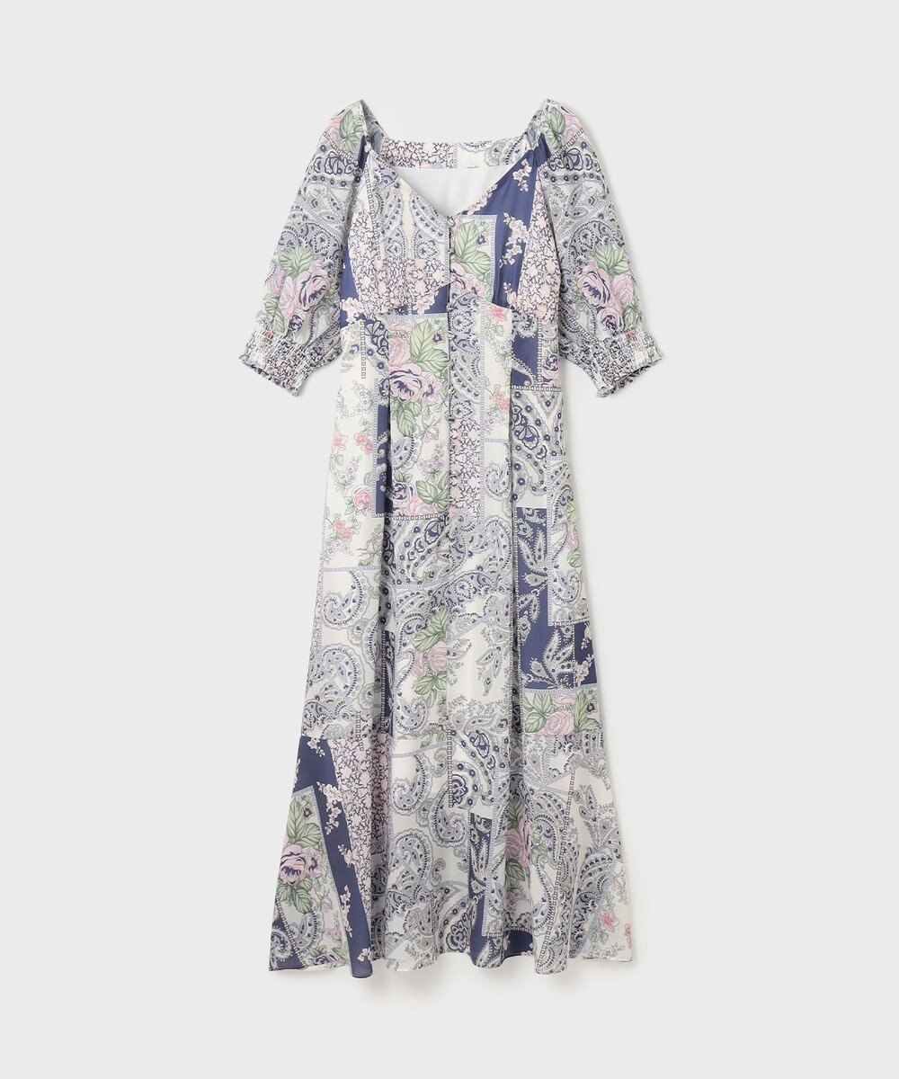 GRACE CONTINENTAL スカーフプリントドレス 