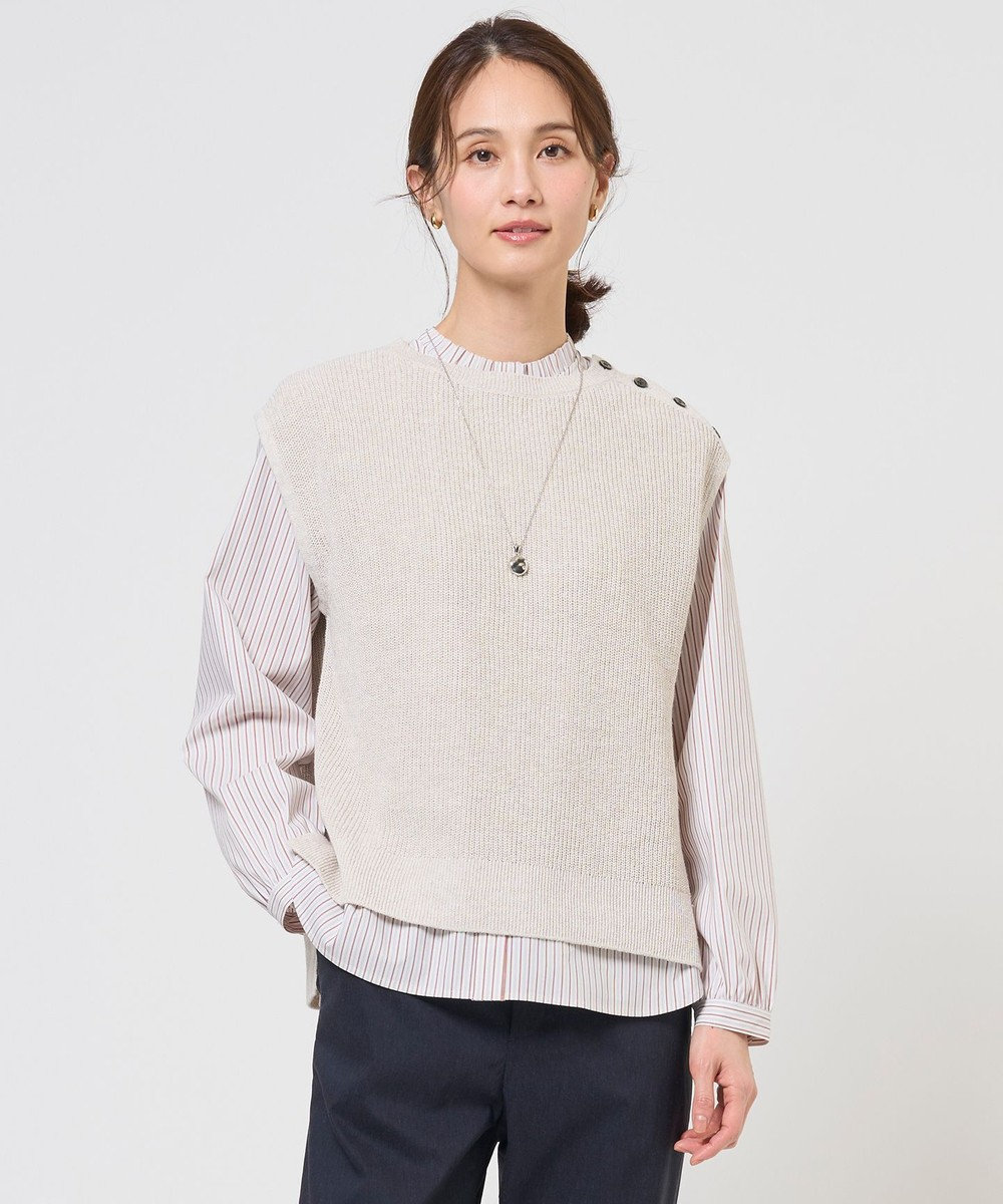J.PRESS LADIES L 【WEB限定カラーあり】LINEN COTTON ニット ベスト 