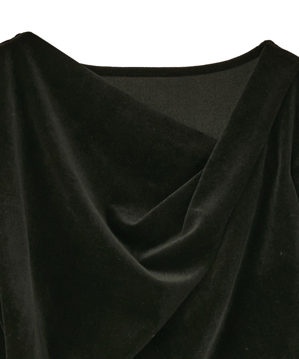 earth music&ecology シアーベロアドレープネックプルオーバー 