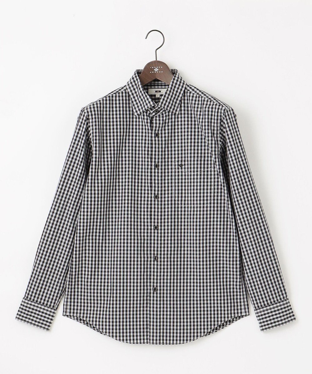 JOSEPH ABBOUD 【綿100％】メランジギンガムチェック シャツ 