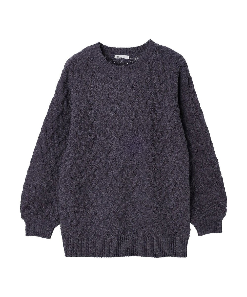 CRAFT STANDARD BOUTIQUE 洗えるモールケーブルニットチュニック 