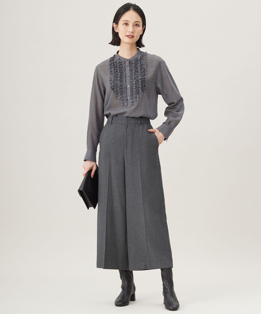 自由区 ブライトリングツイードクロップド パンツ 