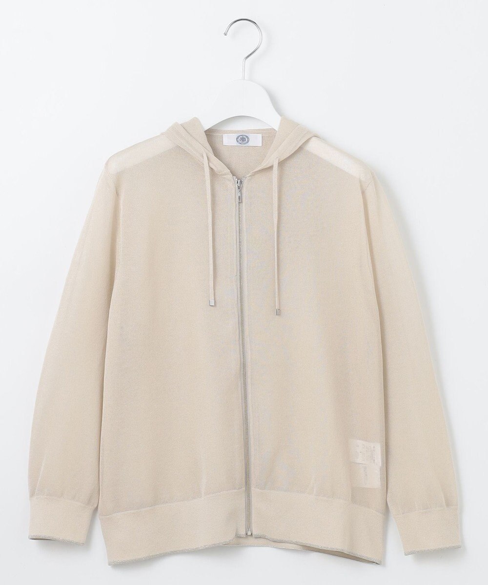 J.PRESS LADIES L 【WEB限定カラーあり・洗える】SHEER LIGHT KNIT ラメ パーカー 