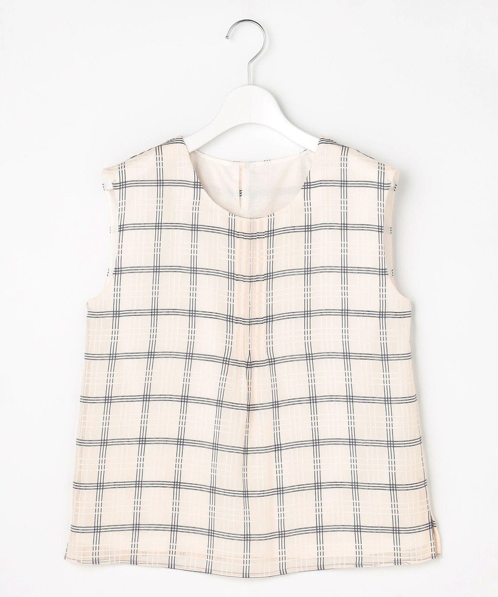 J.PRESS LADIES S 【WEB限定】シアーチェック ノースリーブ カットソー 