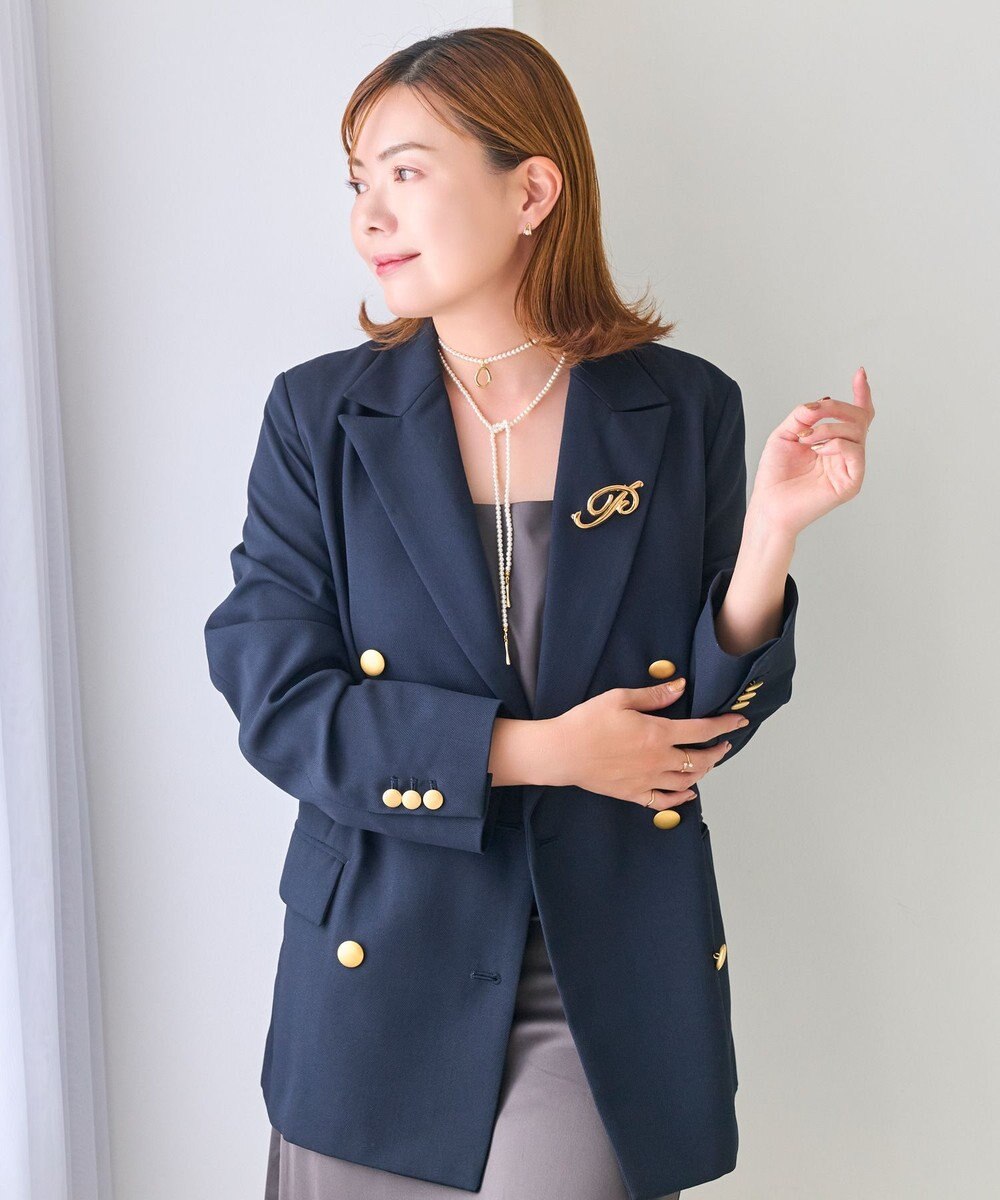 Phoebe <オンワード限定セット>2wayパールチョーカーネックレス×ニュアンスメタルブローチ 