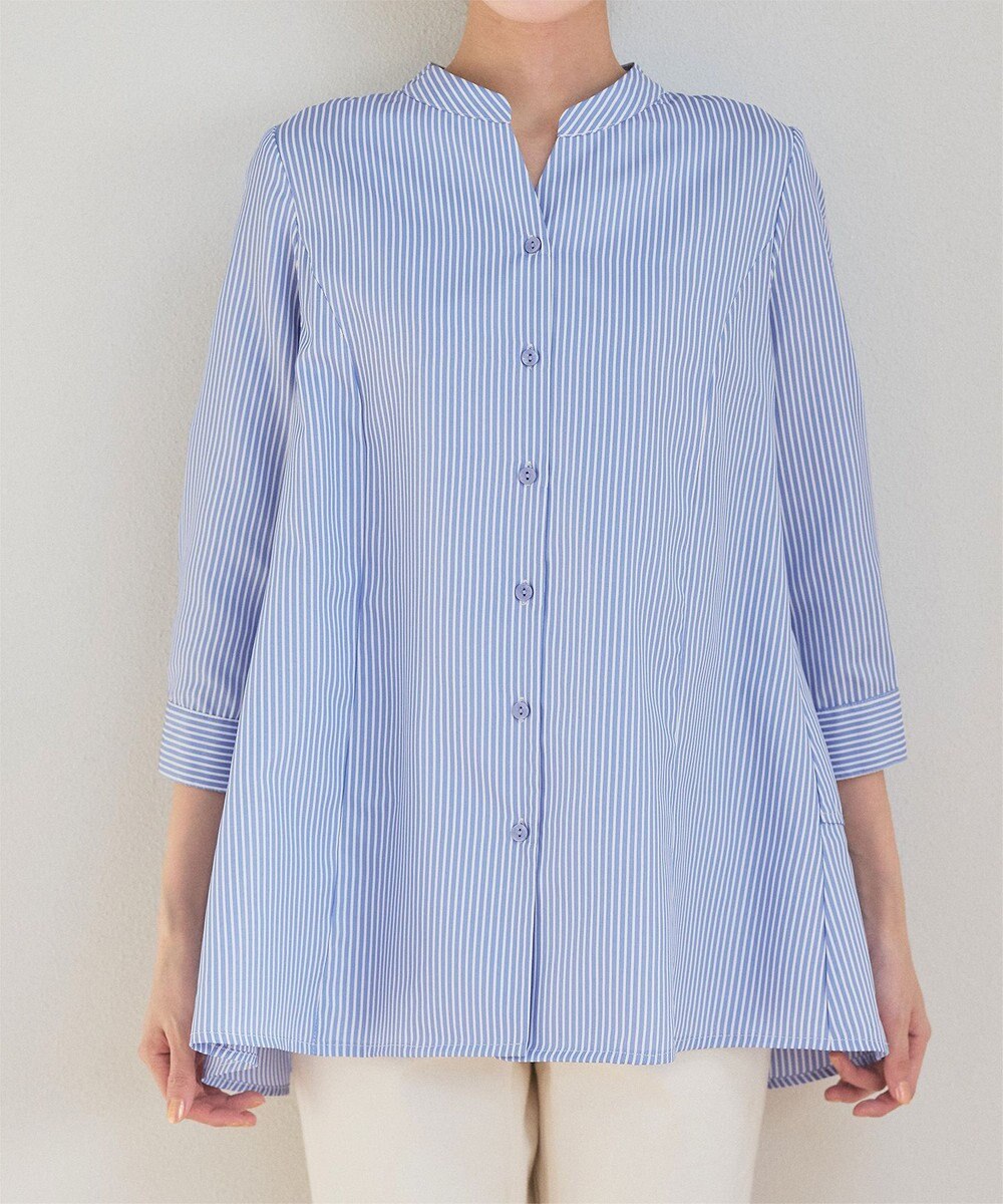 Tiaclasse L 【洗える】バックタックフレアチュニック 