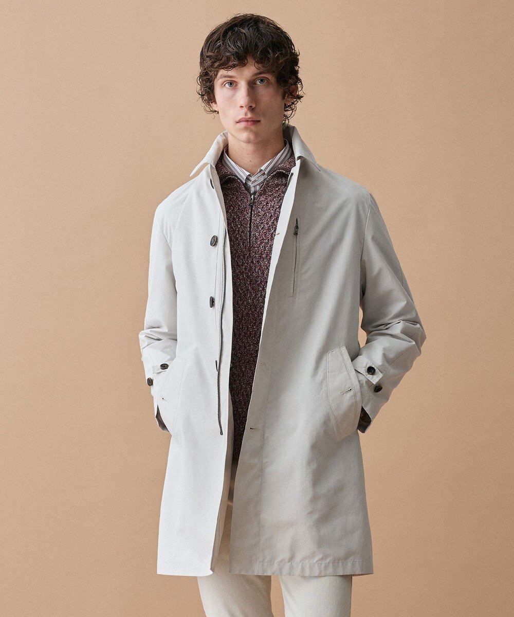 JOSEPH ABBOUD 【柔らか】ラムコットンハイネックジップ セーター 