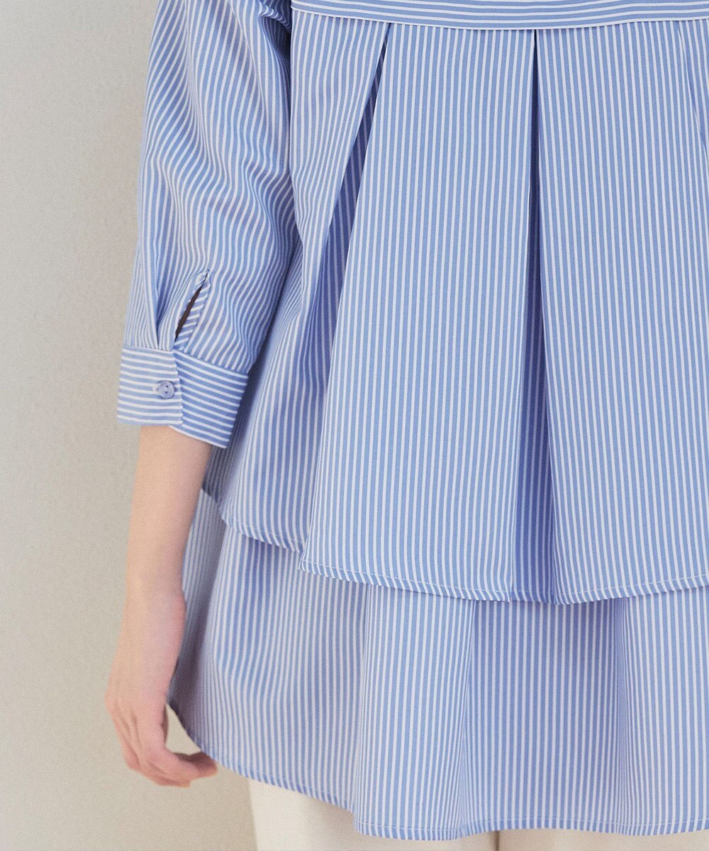 Tiaclasse L 【洗える】バックタックフレアチュニック 