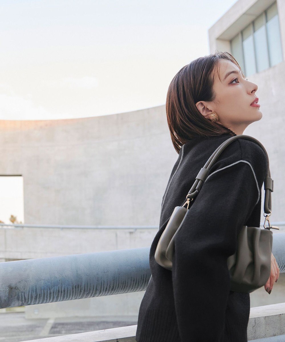 Tiaclasse 【洗える】配色切り替えニットトップス 