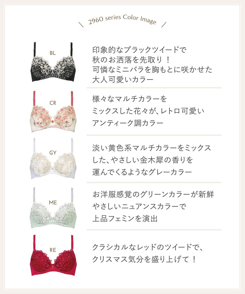 Wing ブラジャー Wing Lesiage 自然なまるみシルエット ソフトなつけごこち 【2960シリーズ】 ブラ PB2960 ウイング／ワコール 