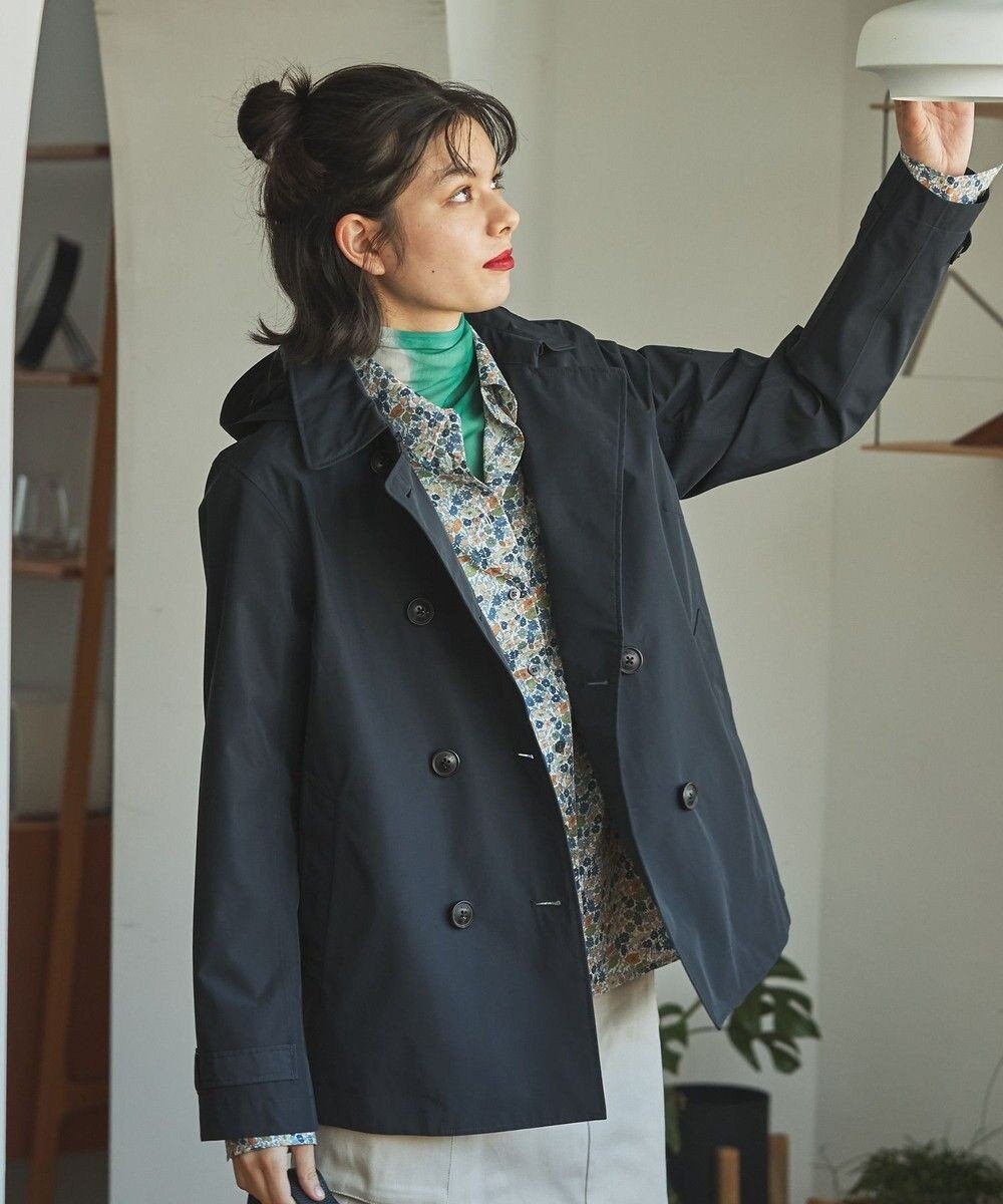 AIGLE GORE-TEX ゴアテックス 防水 防風 透湿 フーデッド ショートトレンチコート フード取り外し可 