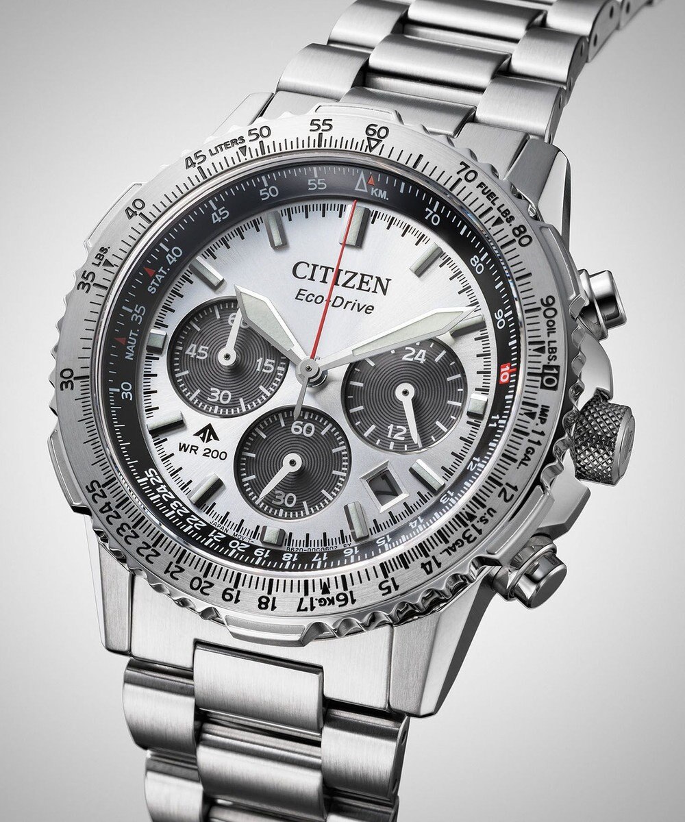 CITIZEN 【電池交換不要 クロノグラフ】航空計算尺機能搭載ウオッチ 