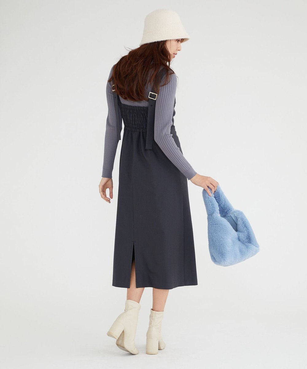 Feroux 【古畑星夏さん着用・セットアイテム】刺繍ポイント ニット × ジャンパー スカート 