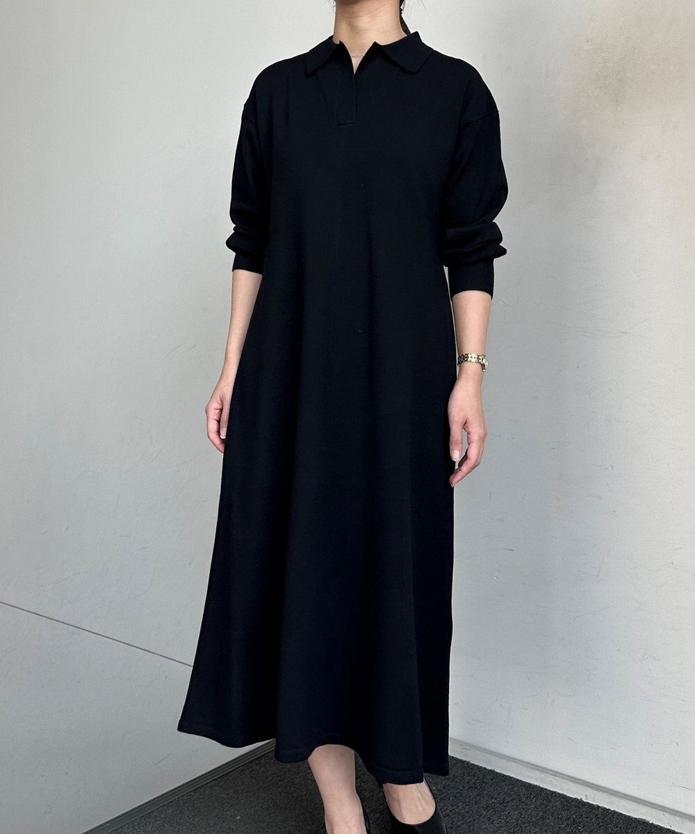 組曲 【加藤ローサさん着用】スキッパーニット ワンピース 