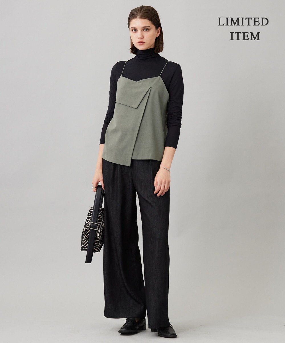 ICB L 【WEB限定・UVカット・洗える】ウール2WAYストレッチ キャミソールブラウス 