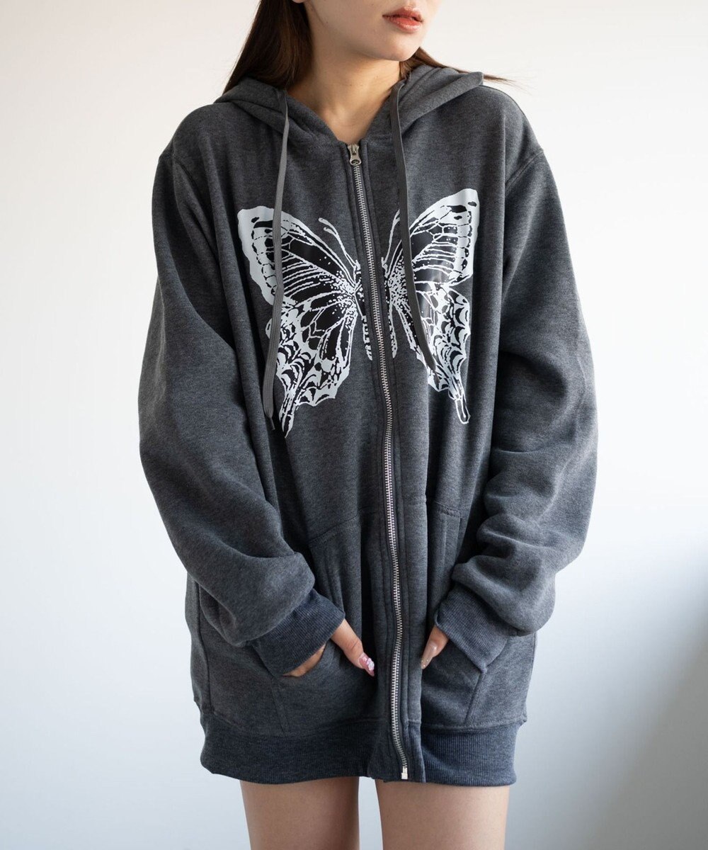 WEGO バタフライBIGZIPパーカー 