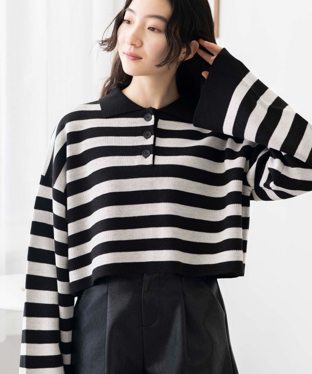 WEGO ボーダーニットポロ 