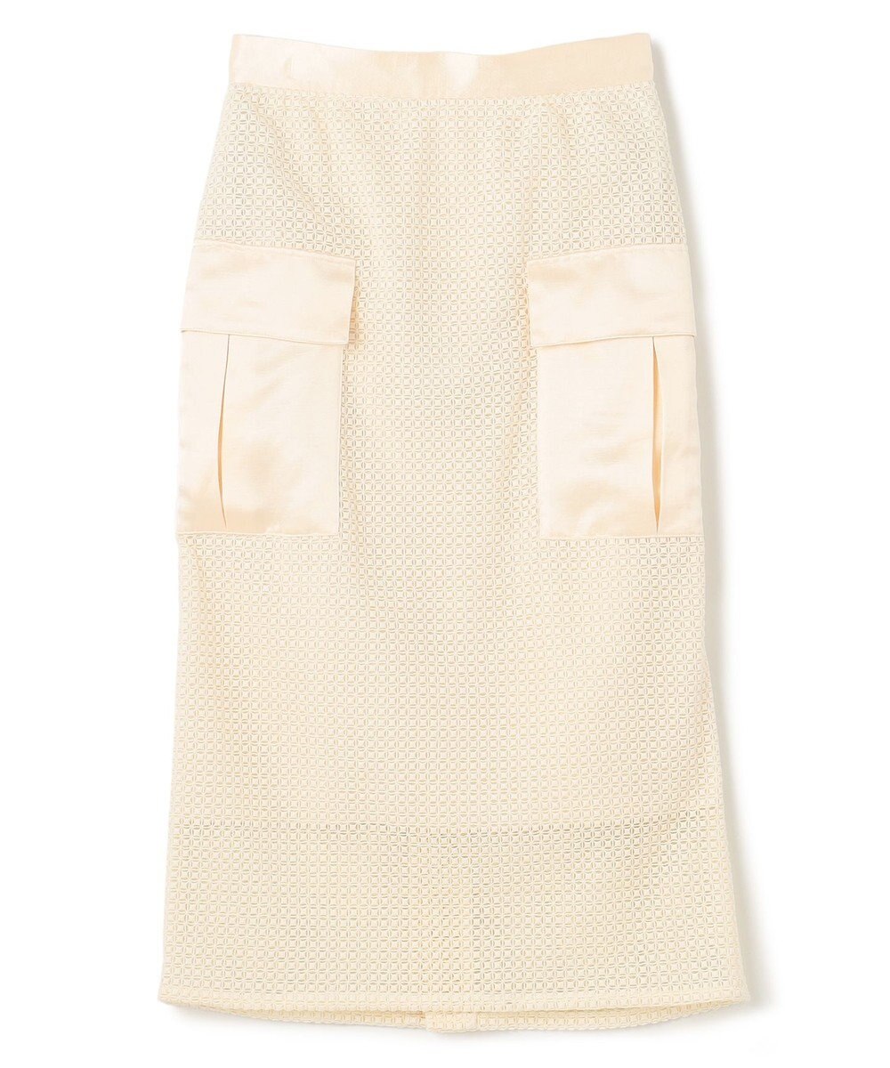 BEIGE， NIGELLA / 異素材MIXコットンレースビックポケットスカート 