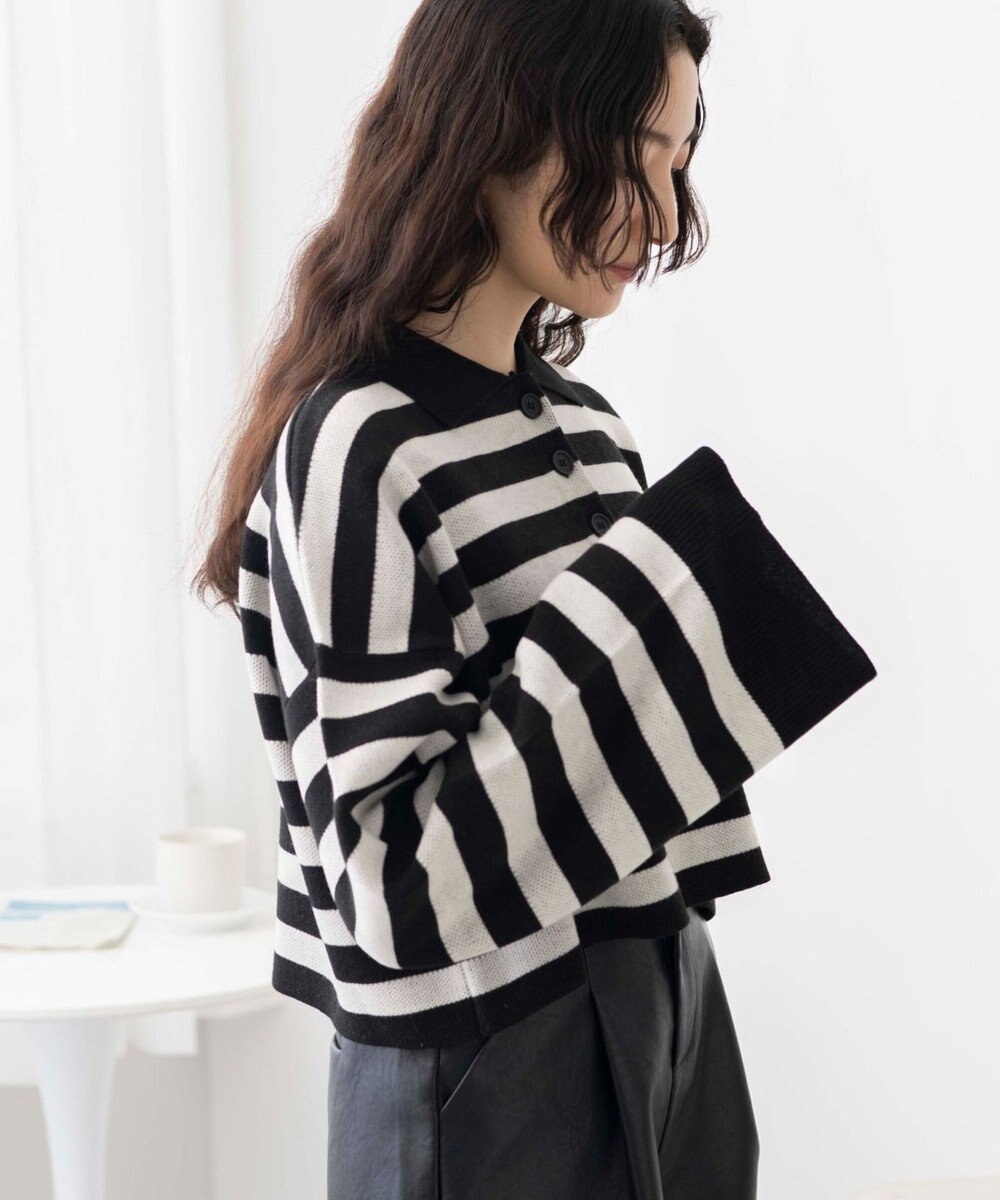 WEGO ボーダーニットポロ 