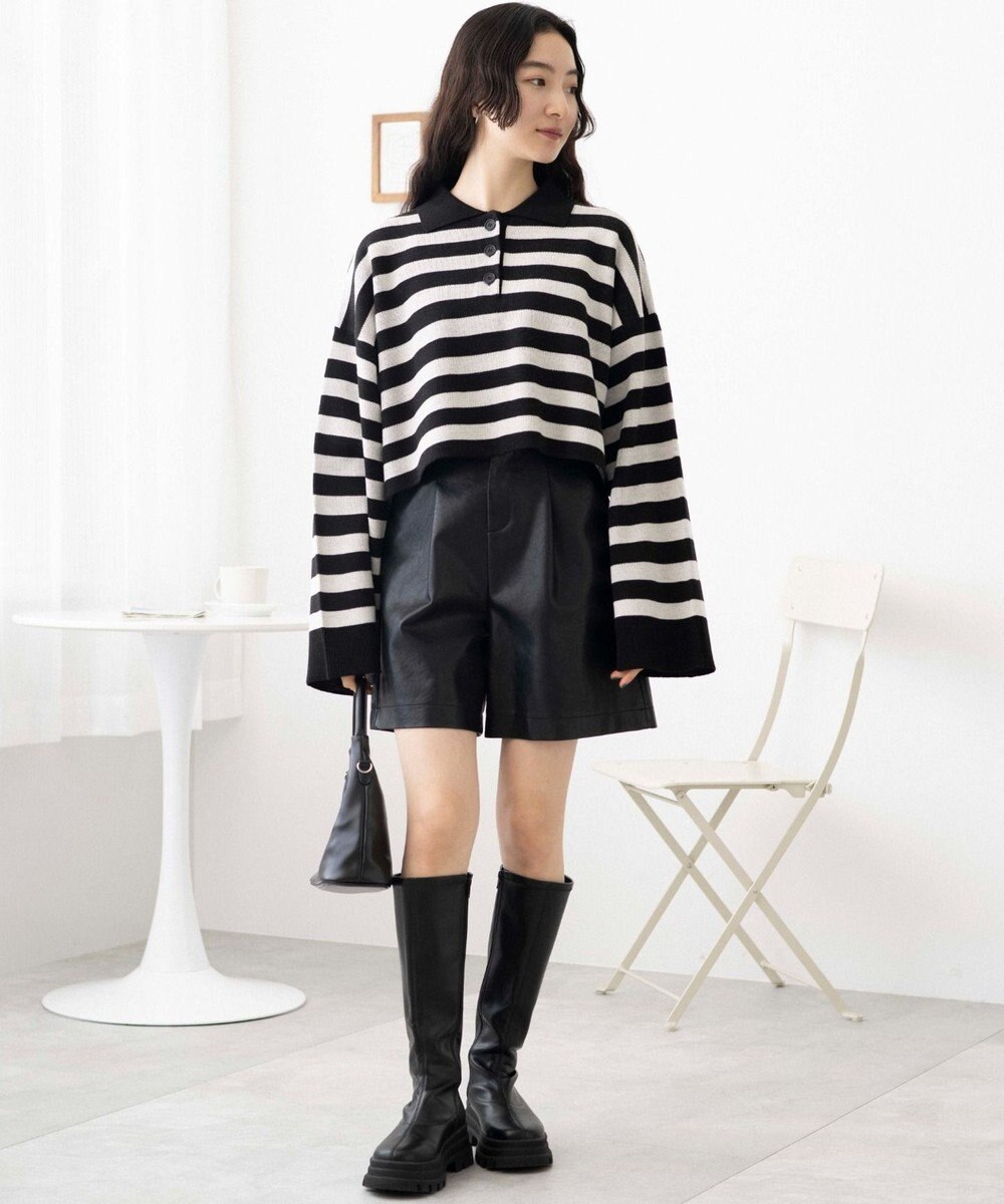 WEGO ボーダーニットポロ 