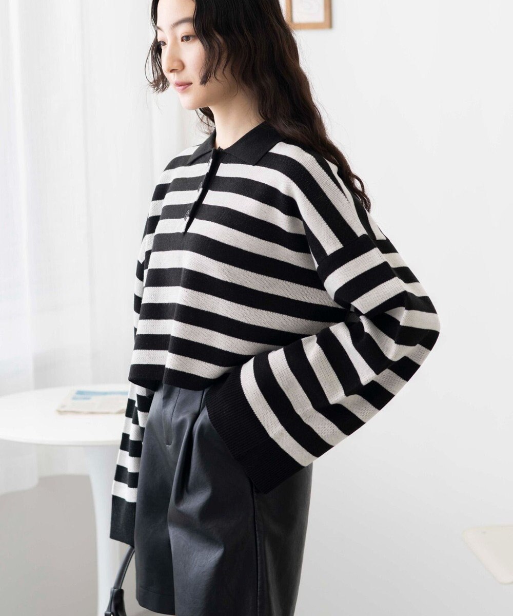 WEGO ボーダーニットポロ 