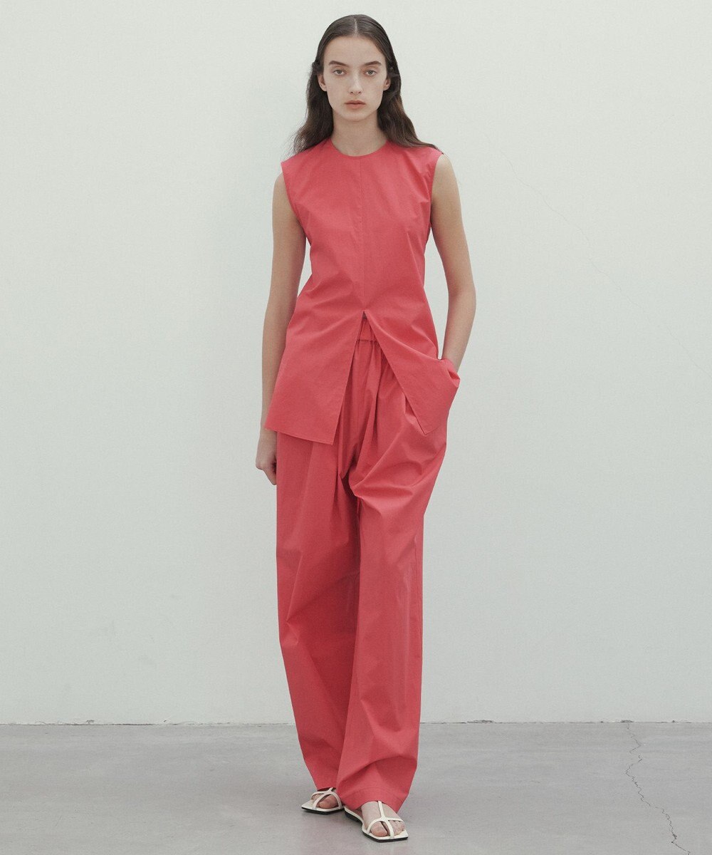 BEIGE， 【洗える・GISELe 6月号掲載】MALLOW / バックリボンコットンノースリーブブラウス 