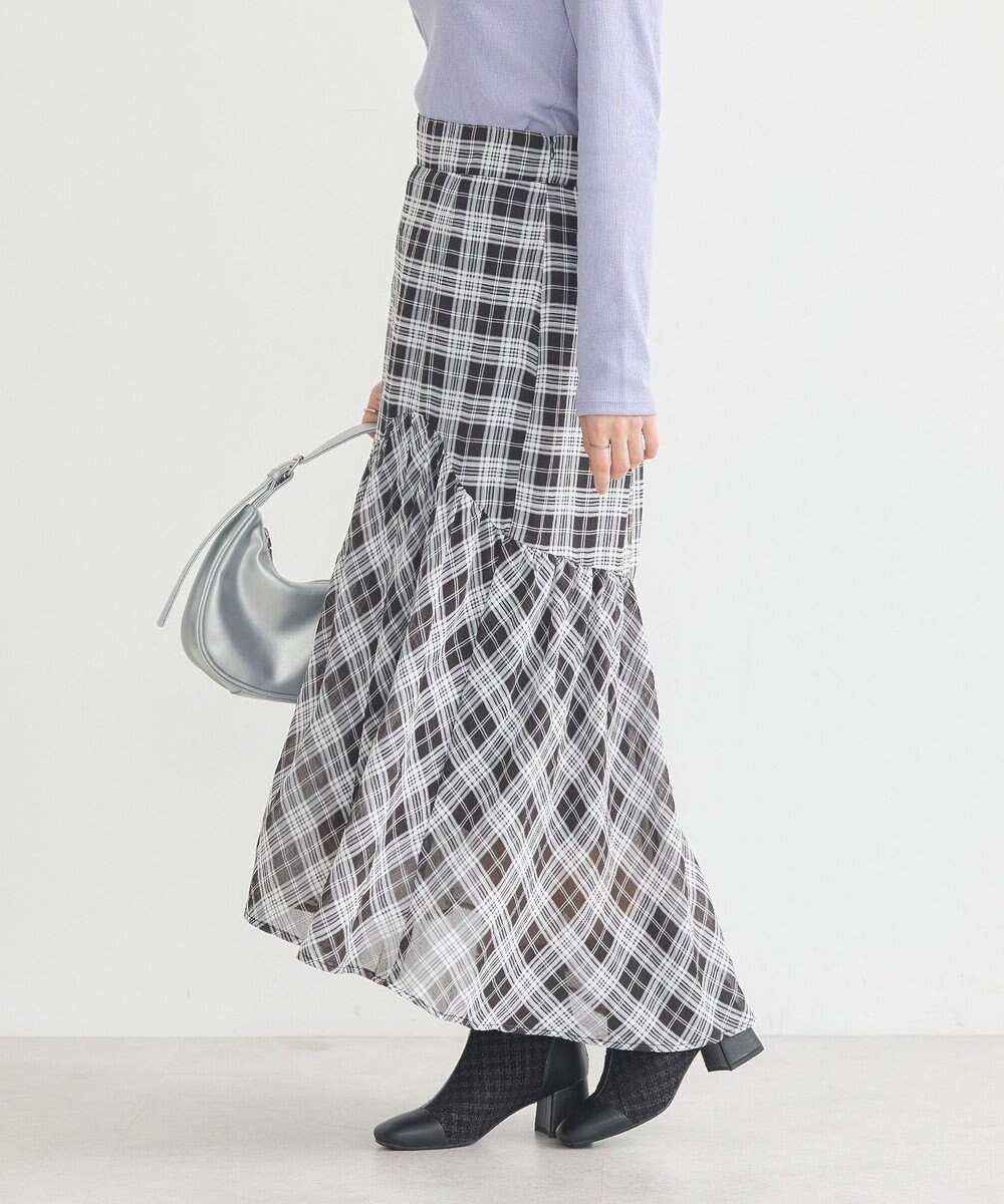 earth music&ecology イレヘムチェックスカート 