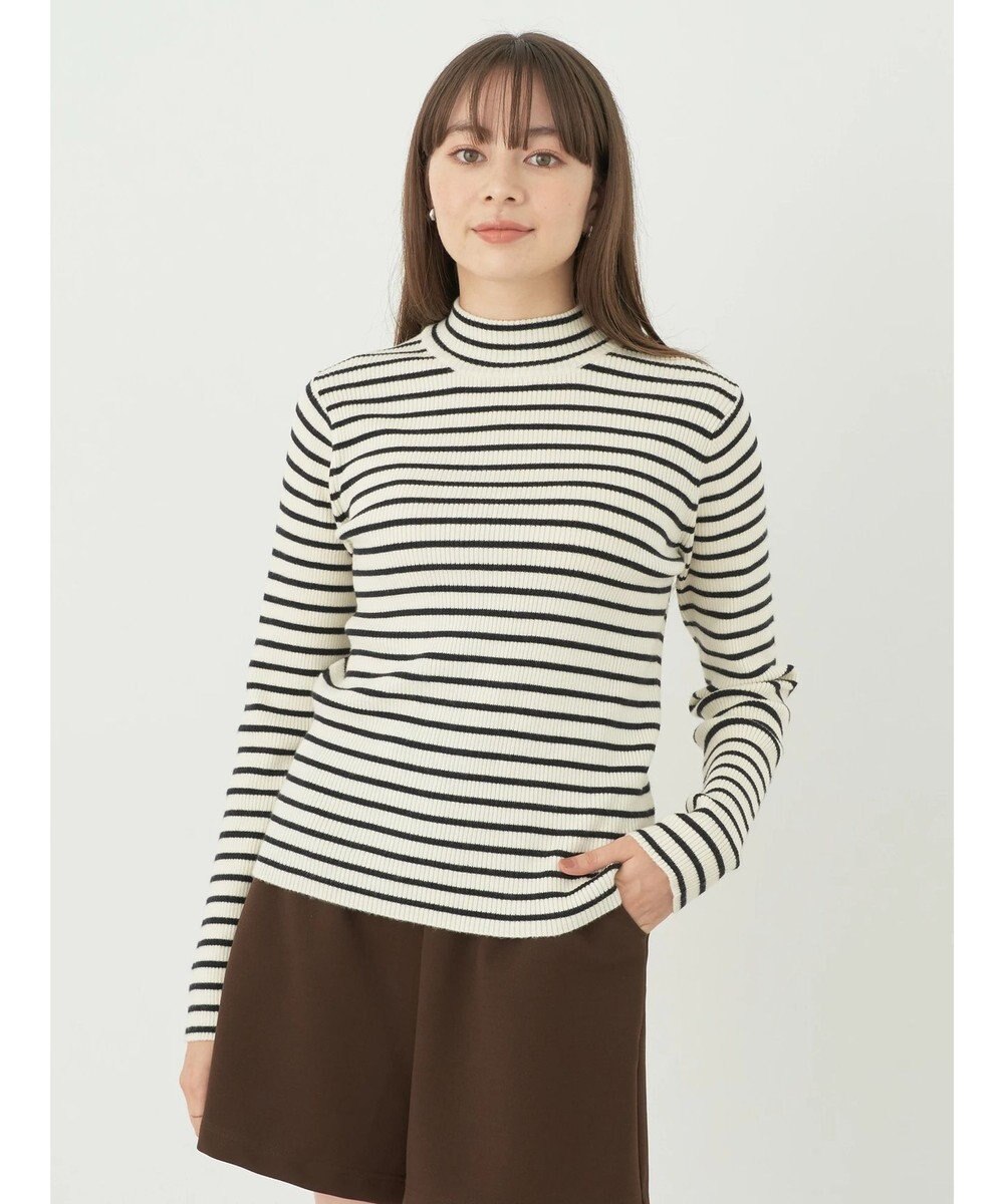 earth music&ecology やわらかタッチハイネックリブプルオーバー 