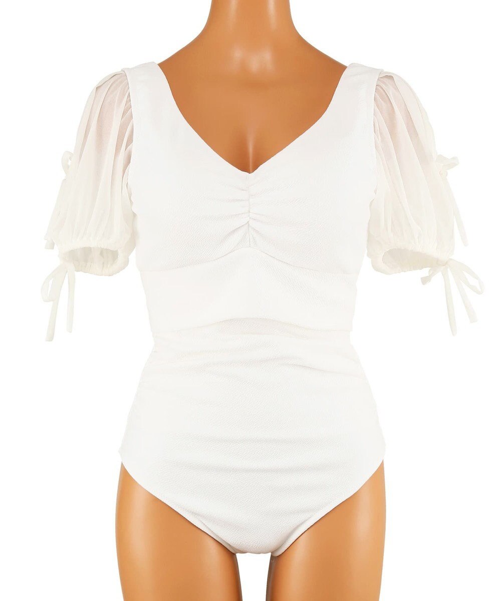 San-ai Resort（三愛水着楽園） 【San-ai Resort×PEACH JOHNコラボ】【ナイスバディ水着】パフスリーブワイヤービキニ　9M・11L　【San-ai Resort（サンアイリゾート）】 