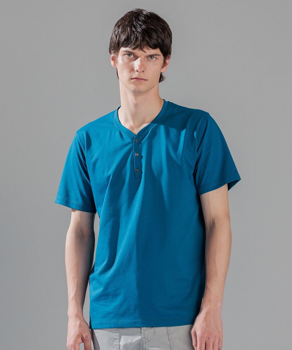 JOSEPH HOMME スビンソフトジャージー　ヘンリーネック半袖カットソー 