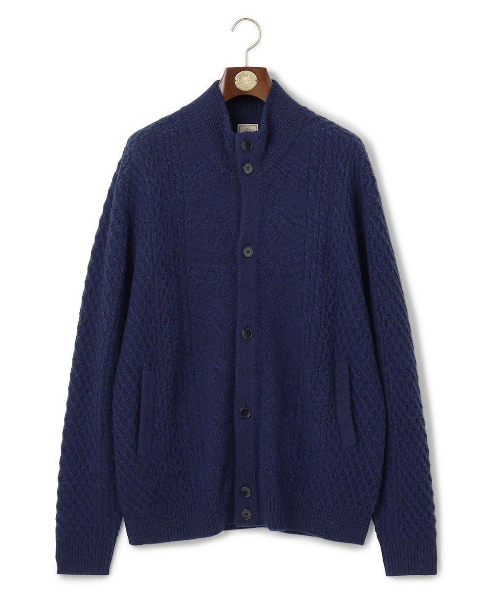 J.PRESS MEN 【KING SIZE】【Cash Lamb’s Wool】ハイネックケーブルカーディガンニット 
