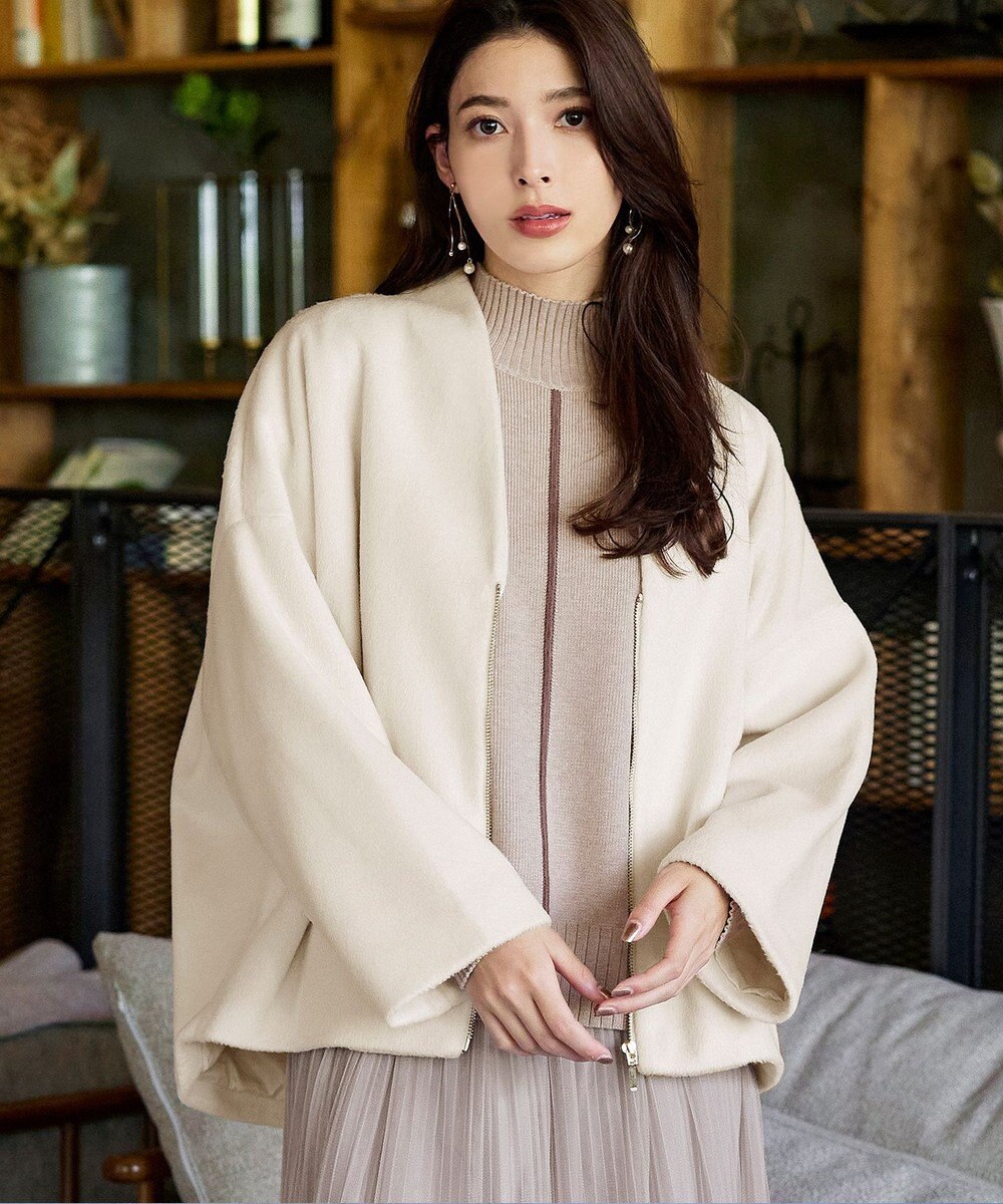 Tiaclasse 【洗える】配色切り替えニットトップス 