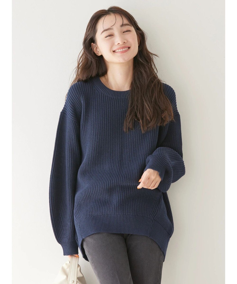 AMERICAN HOLIC 片畦クルーネックニットプルオーバー 