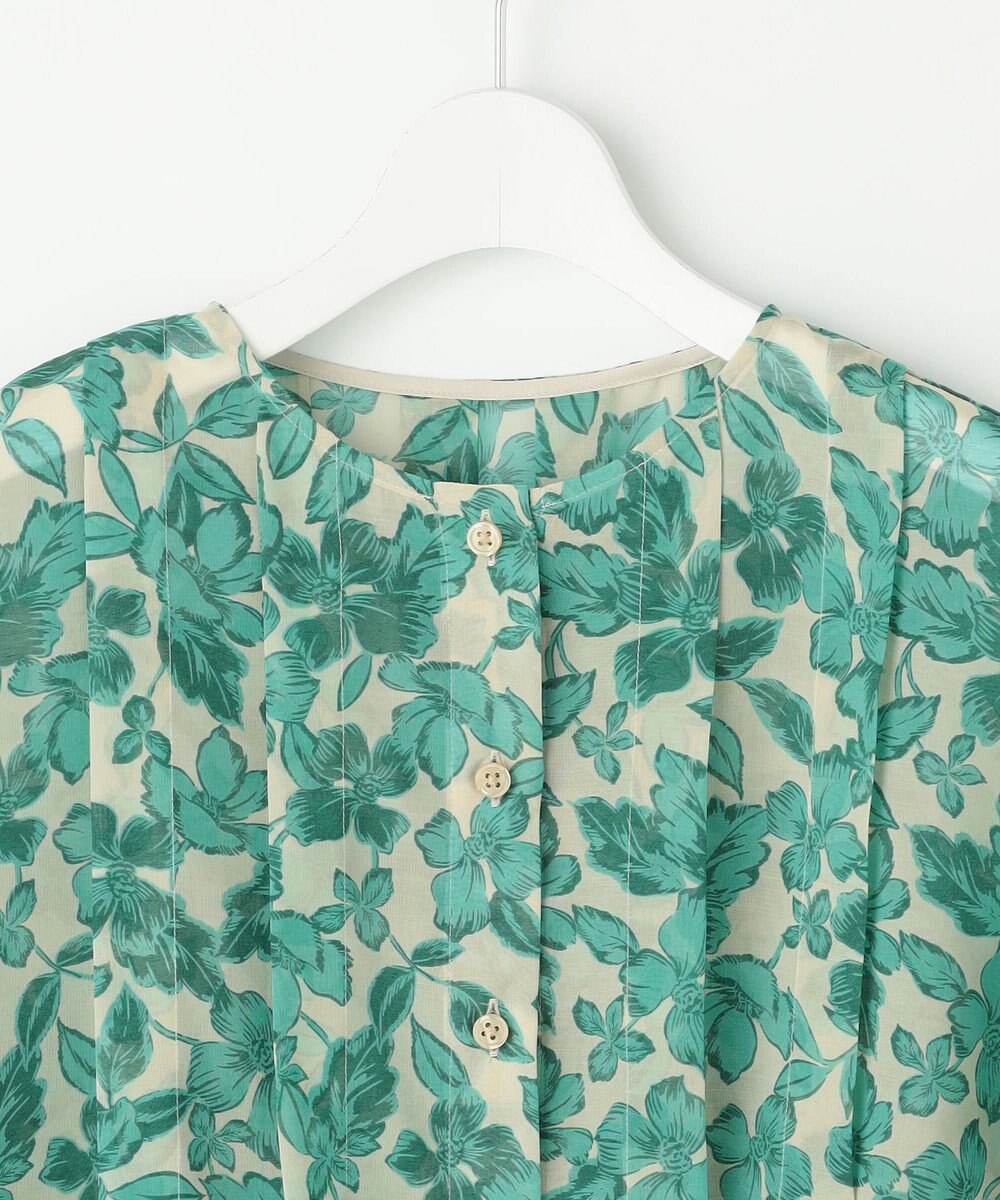 自由区 ハーバリウムフラワープリント ブラウス 