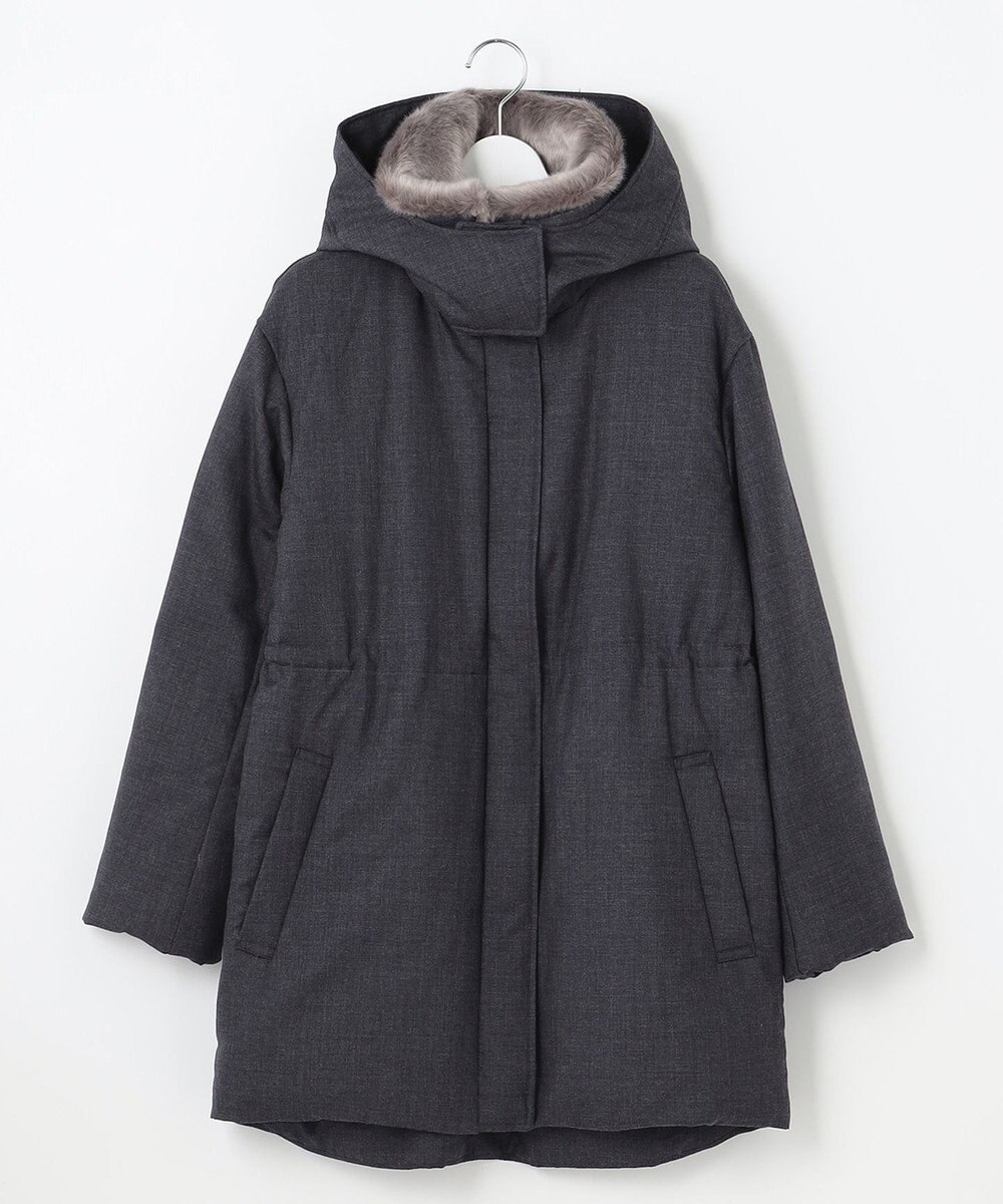 自由区 【ファー取り外し可】ライトウールダウン 