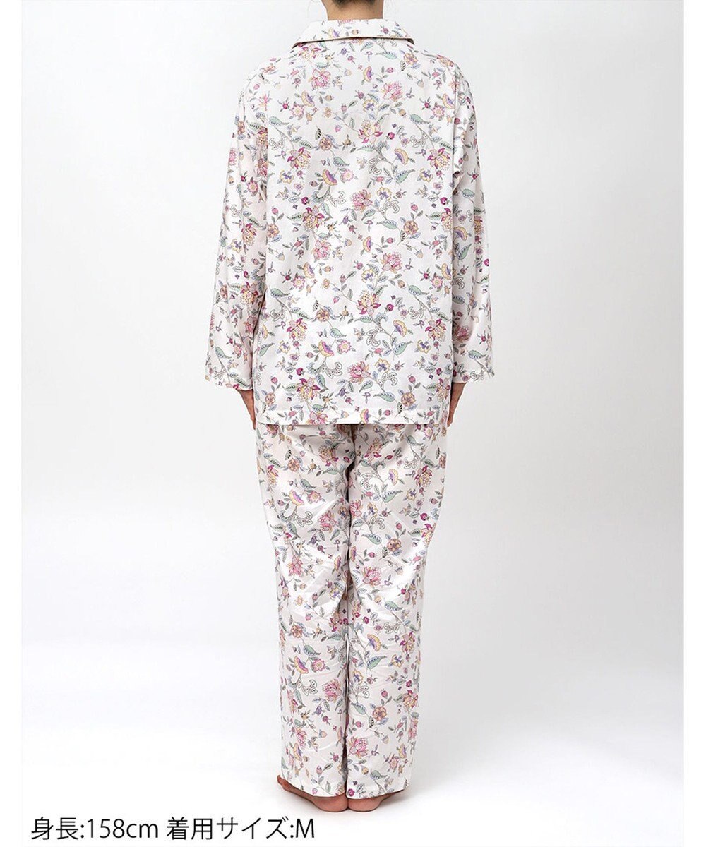 WACOAL ワコール_リラックス＆スリープ パジャマ 綿100%(本体) サテン 長袖 長ズボン ミントン レディース NDX555 /ワコール 