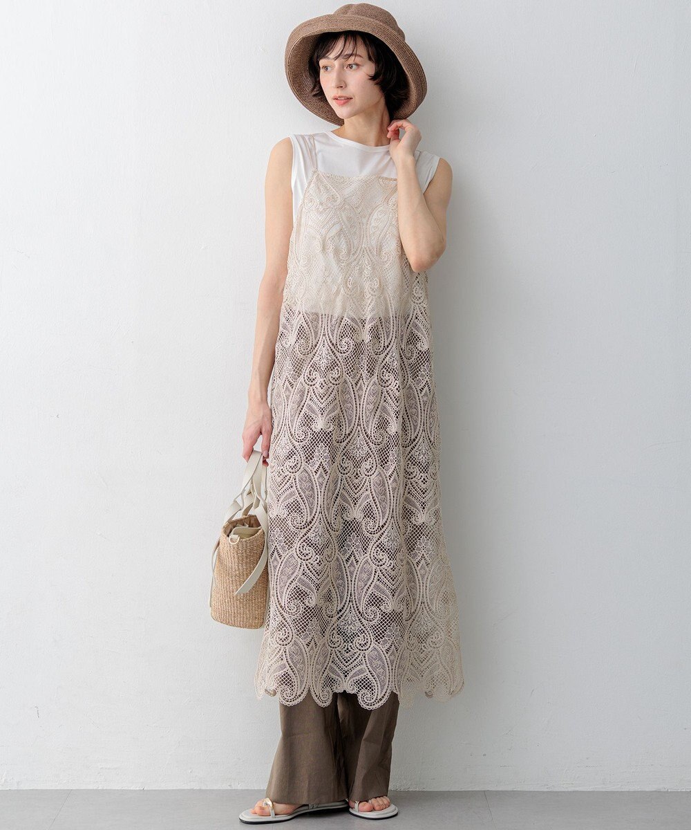 23区 【先行予約】ペイズリーレース キャミソールワンピース 
