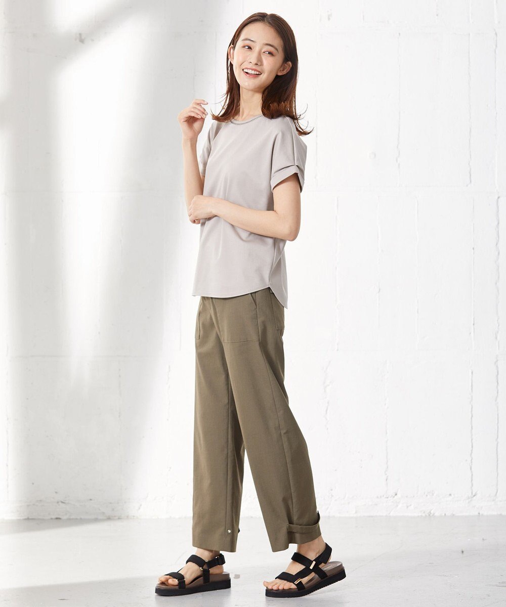 J.PRESS LADIES 【2WAY・洗える】ポリエステルリネンパンプキンシェル ベイカー パンツ 