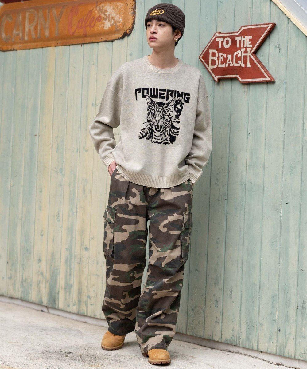 WEGO 【ユニセックス着用ITEM/SMLサイズ展開】ジャガードグラフィックプルオーバー 