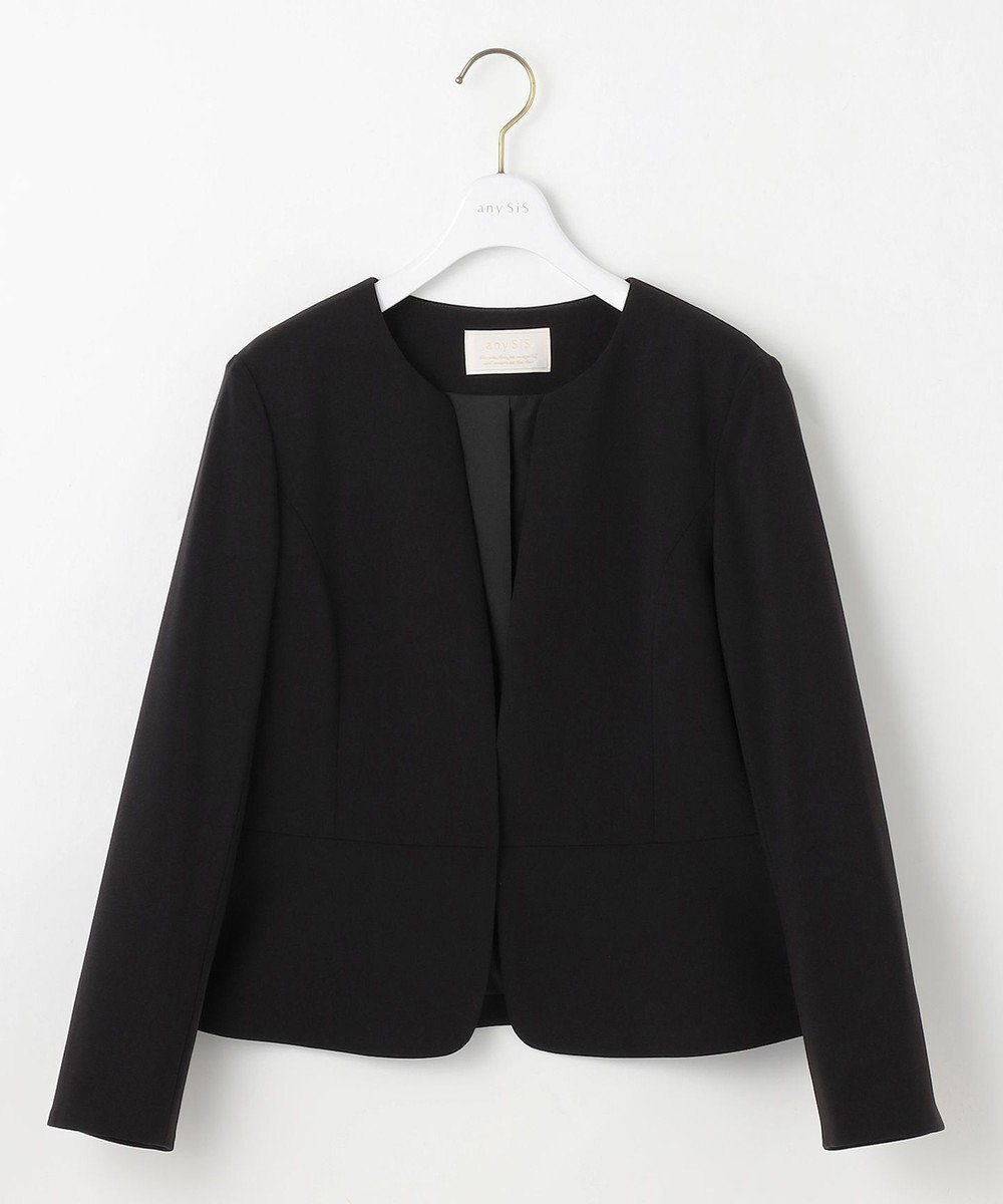 ANY SIS L 【洗える】セレモニーダブルクロス クルーカラー ジャケット 