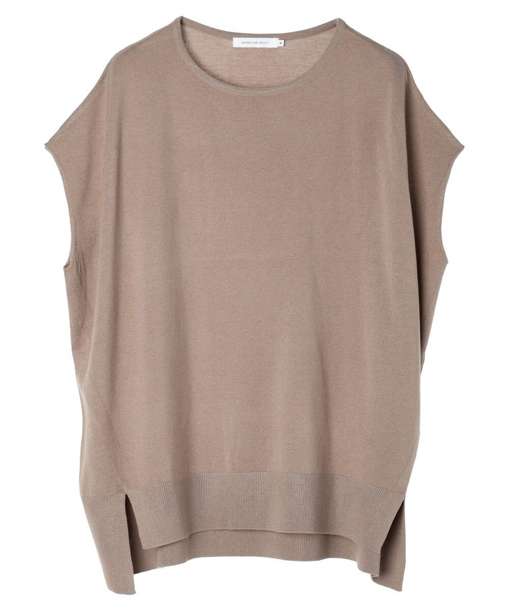 AMERICAN HOLIC 前振りニットフレンチスリーブプルオーバー 