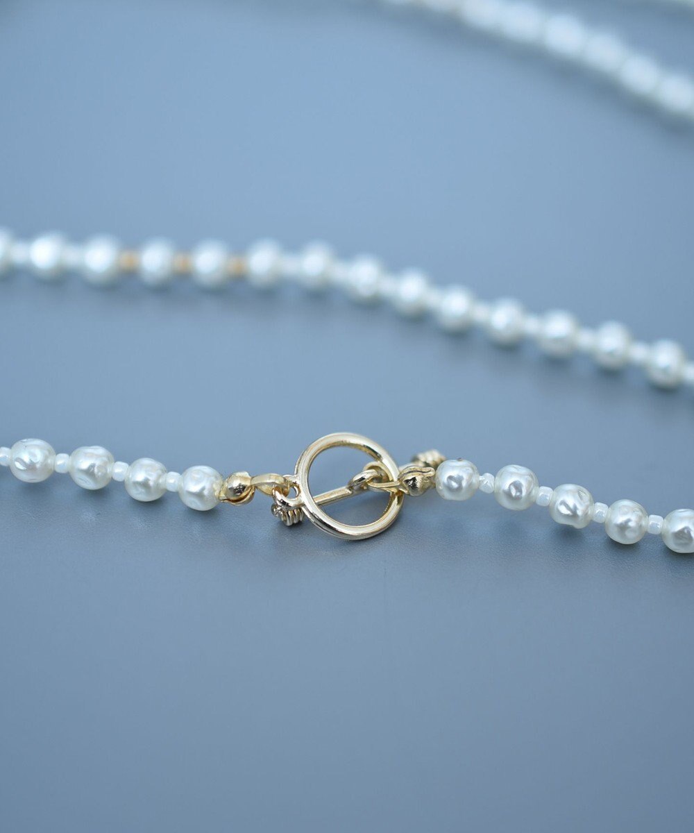 monshiro 【セレモニーにも】スズラングラスパールロングネックレス（メガネチェーンにも） 