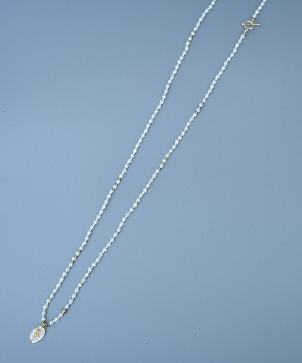 monshiro 【セレモニーにも】スズラングラスパールロングネックレス（メガネチェーンにも） 