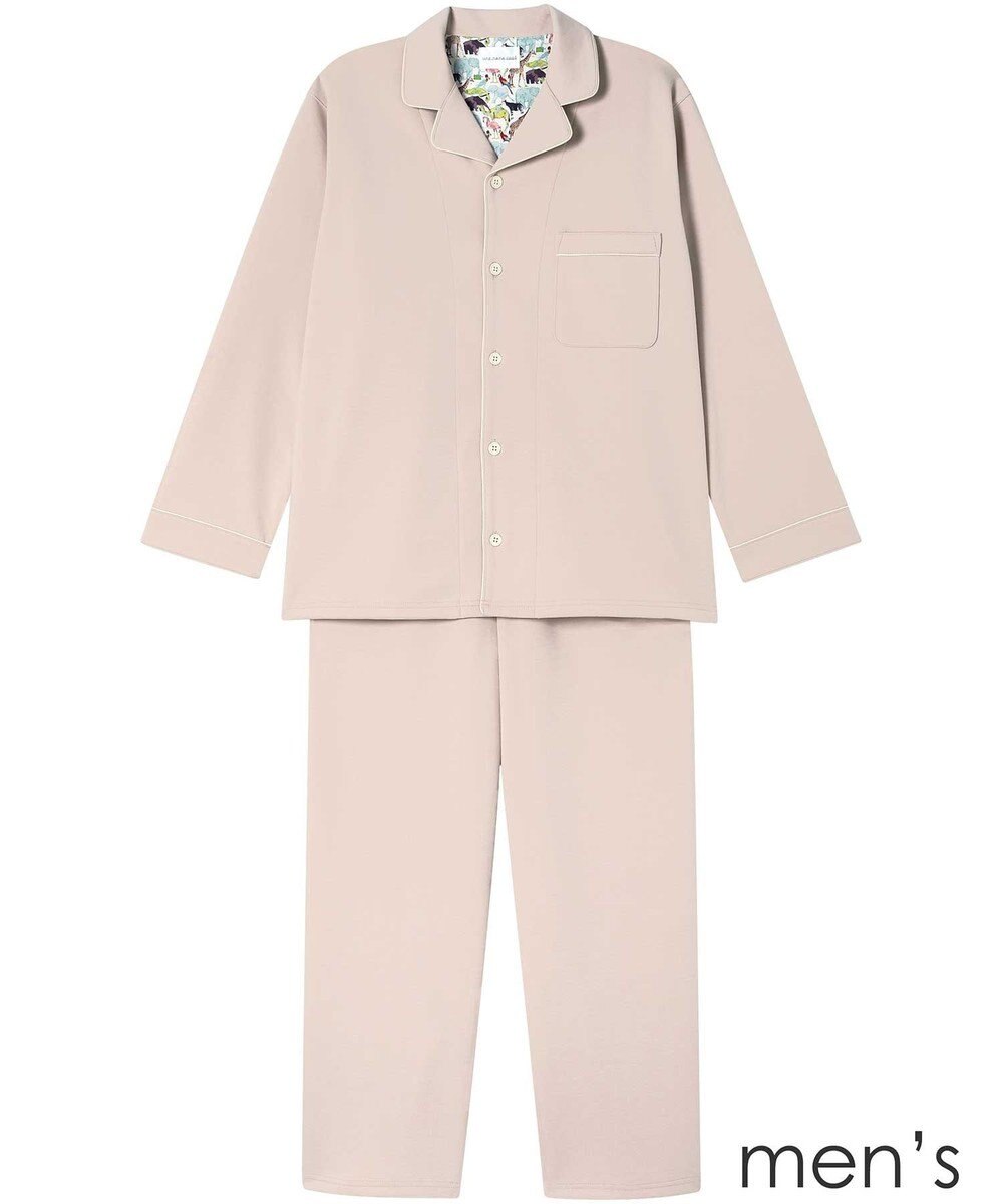 une nana cool 【綿混】ハイゲージダブルエアー メンズ長袖開襟 MADE WITH LIBERTY FABRIC 