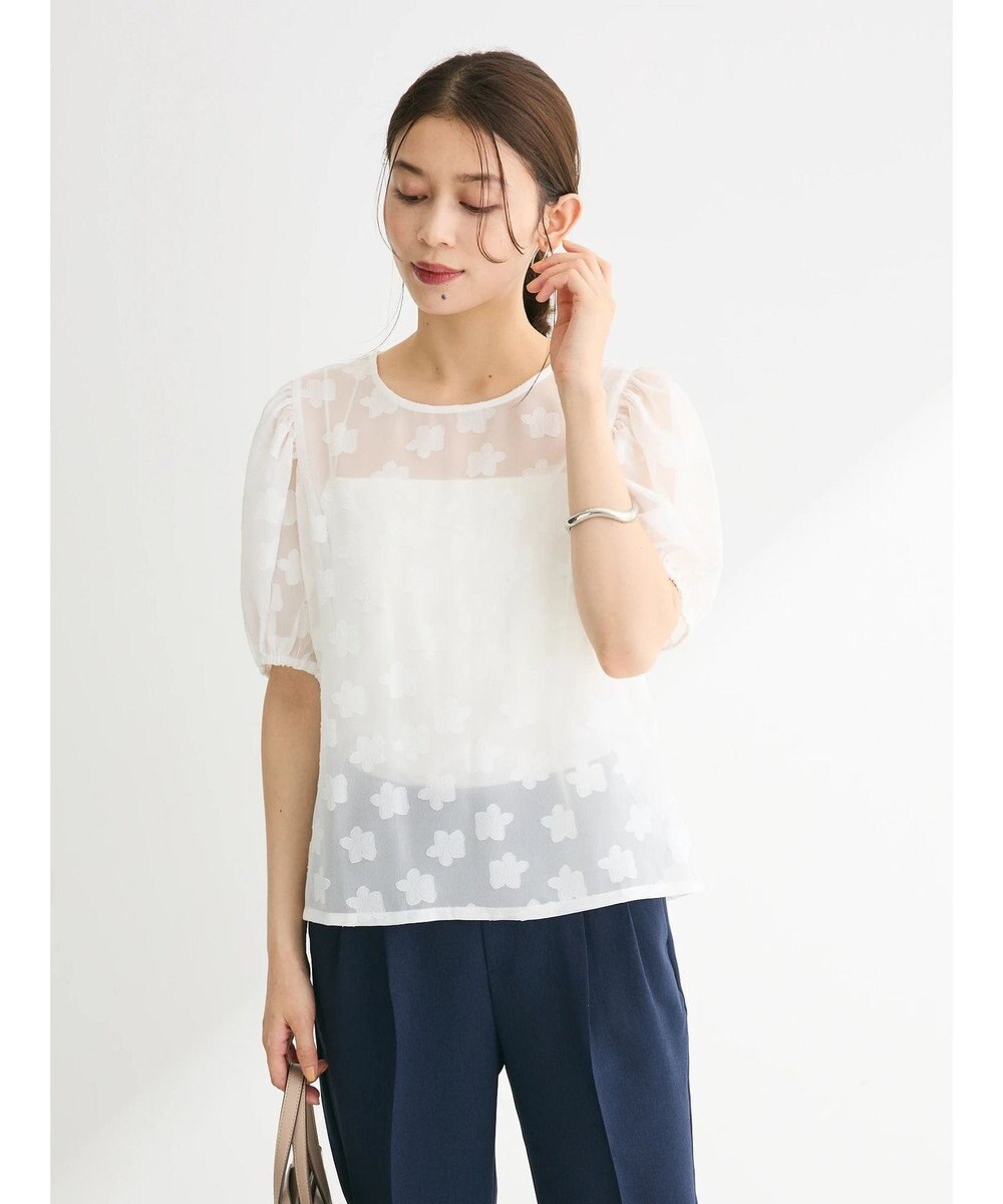 Green Parks ・ＥＬＥＮＣＡＲＥ　ＤＵＥ　フラワージャカードブラウス 