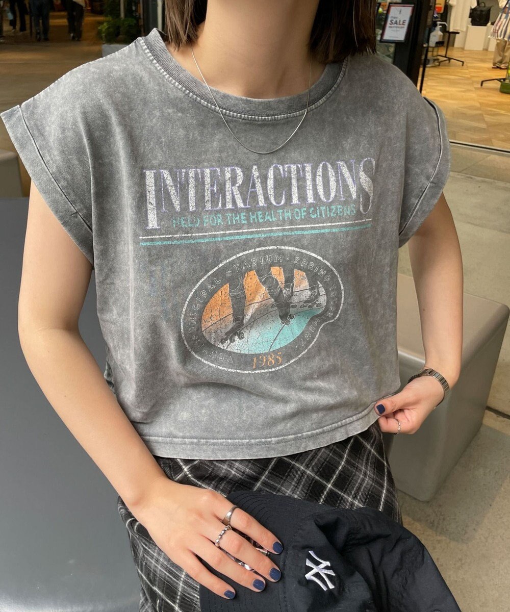 WEGO ヴィンテージウォッシュドロストデザインT 