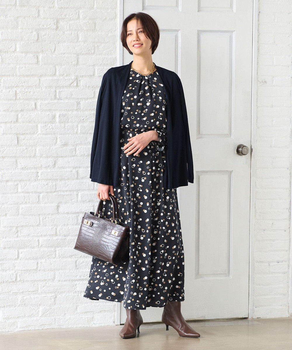 自由区 【セットアップ対応・洗える】ドットプリント ブラウス 