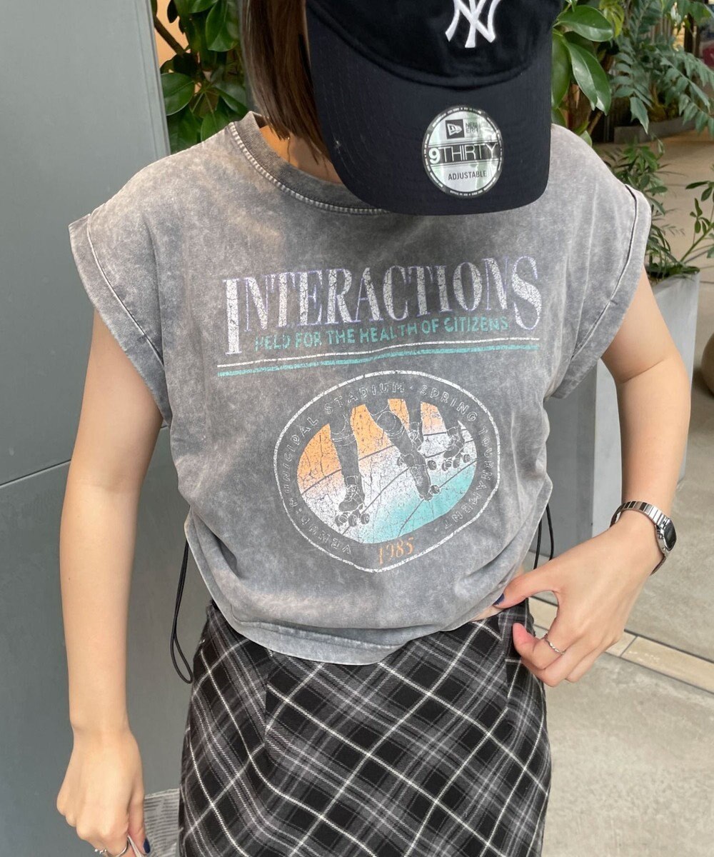 WEGO ヴィンテージウォッシュドロストデザインT 