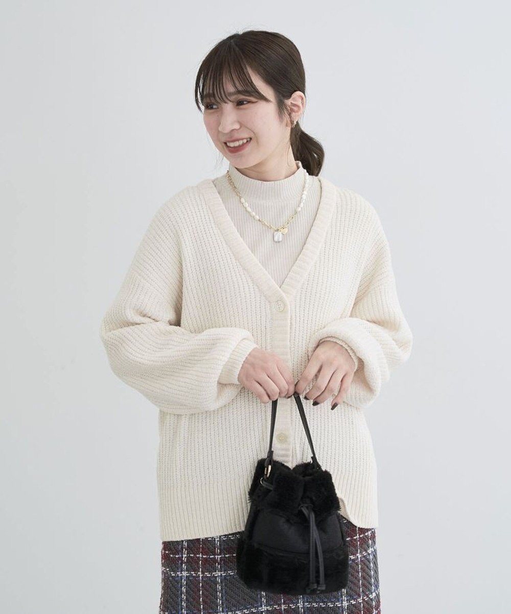 Green Parks ベロアモールＶネックカーディガン 